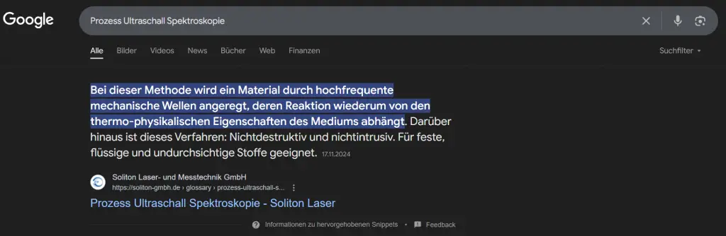 SEO optimierter Beitrag dargestellt in Google Suche